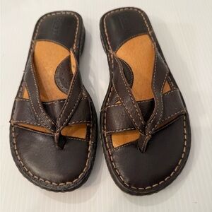 Børn Brown Leather Thong Sandals US 6